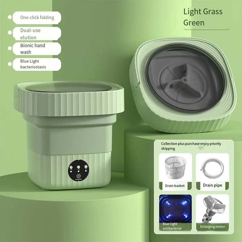 Compact Folding Ultrasonic Travel Laundry Washing Machine