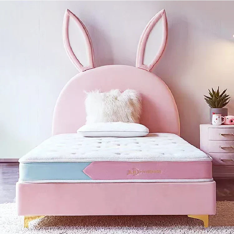 Rabbit Ears Pink Cute Kids Bed