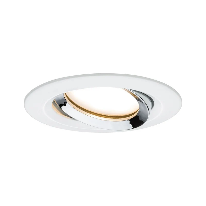 Paulmann Inbouwspot Nova Plus Mat Wit Chroom Rond 6W Dimbaar Kantelbaar IP65