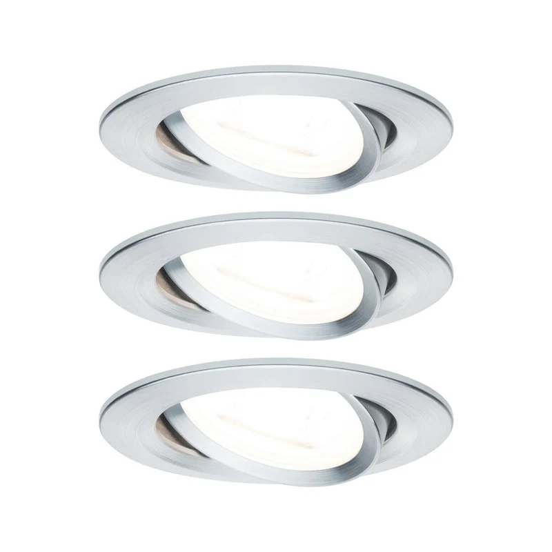 Paulmann Inbouwspot Nova Aluminium Rond 6,5W 3-Stap Dimbaar Kantelbaar 3st
