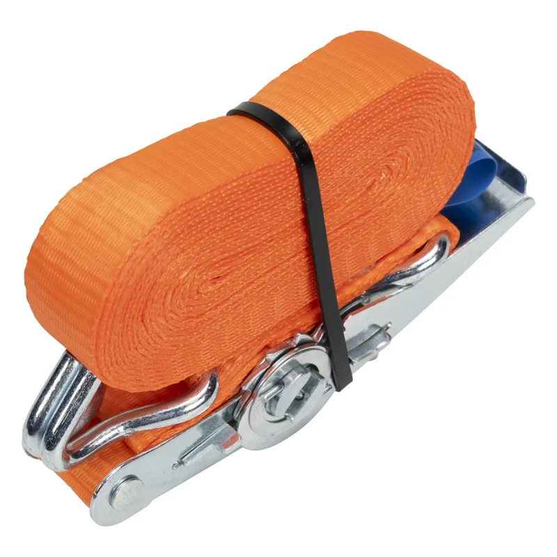 Konvox Spanband 25mm Met Ratel En Haak CD 5 400/800daN Oranje 5m