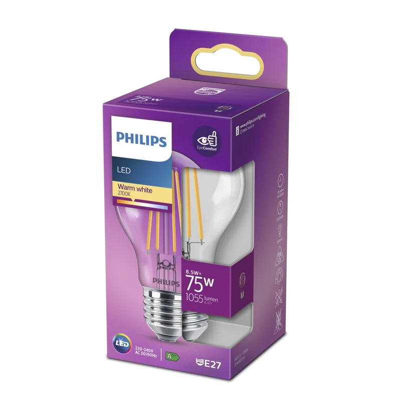 Philips LED Lamp Peer Filament 75W E27 Warmwit Helder