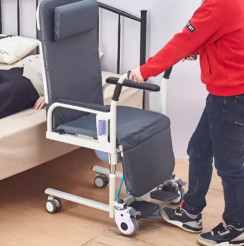 Height Adjustable Armrest Patient Transfer Mobility Chair