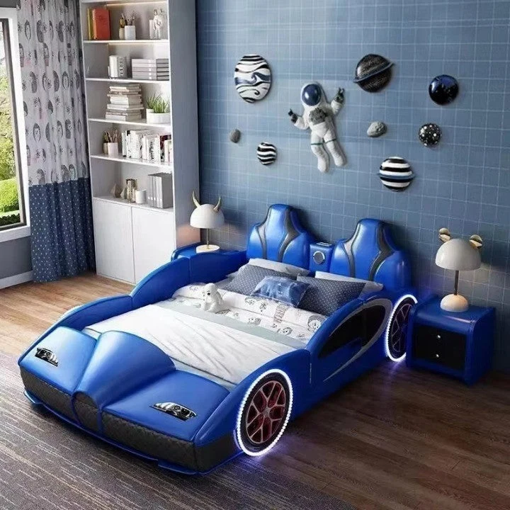 Rocket Ride Racing Style Futuristic Car Kids Bed