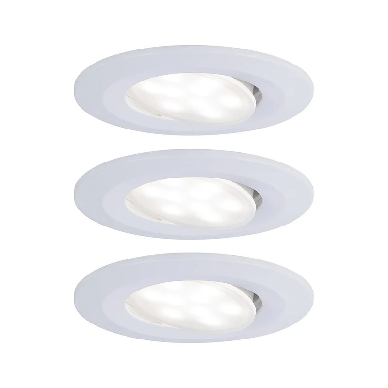 Paulmann Inbouwspot Calla Mat Wit Rond 6W Kantelbaar IP65 3st