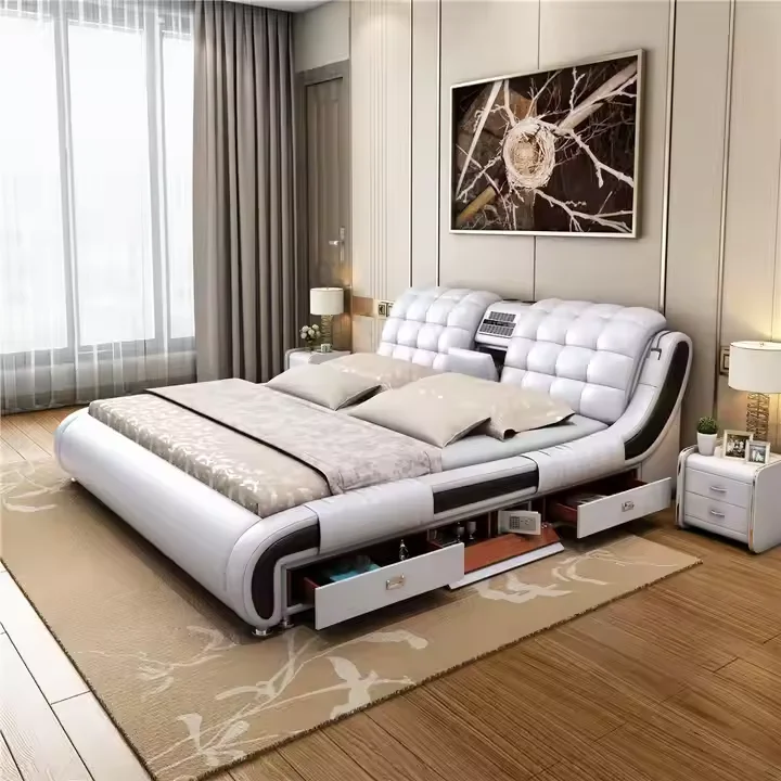 Ultimate Comfort Leather Smart Massager Bed