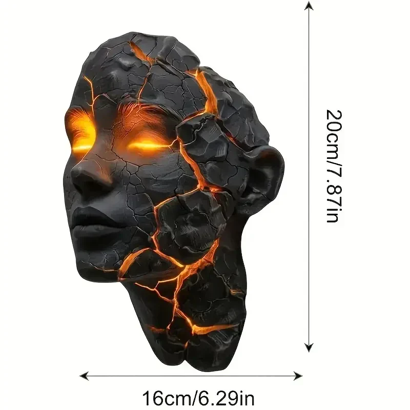 Volcanic Face Lava Crack Wall Art Lamp