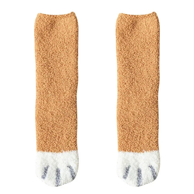 Plush Winter Cute Cat Paws Sock