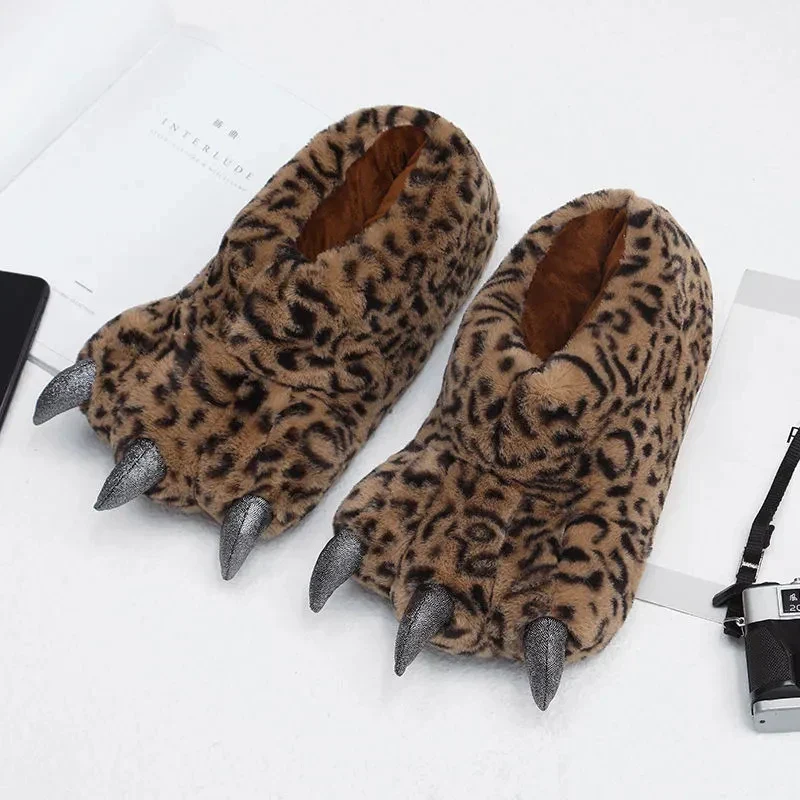 Furry Monster Claw Slippers