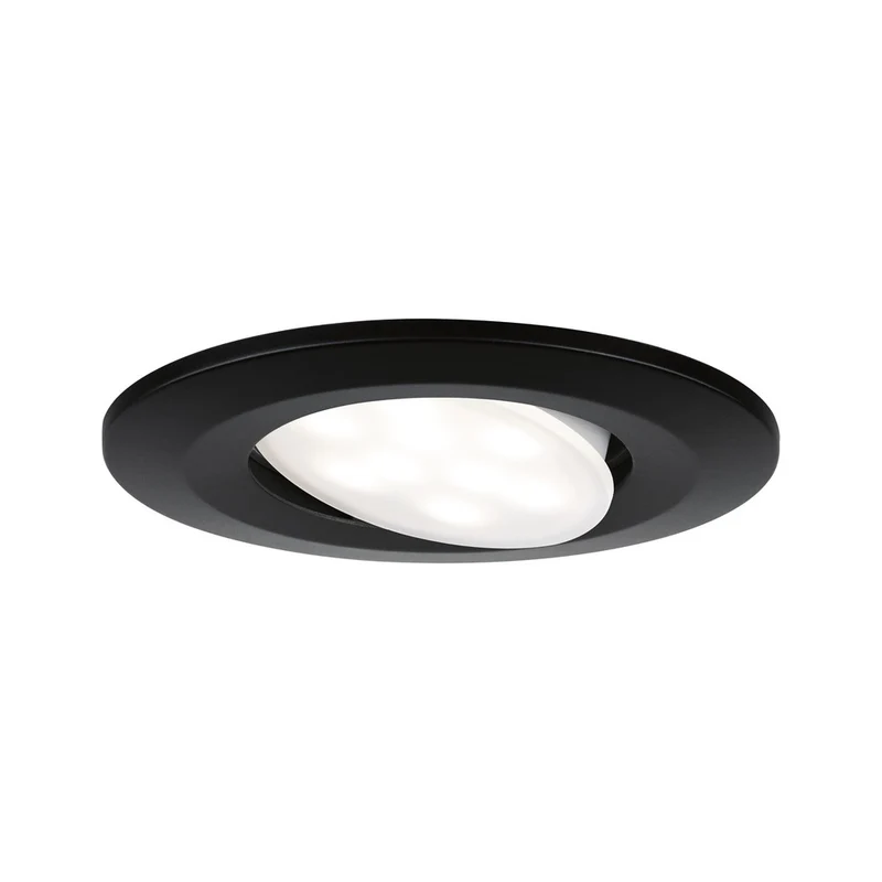 Paulmann Inbouwspot Calla Mat Zwart Rond 6W Kantelbaar IP65