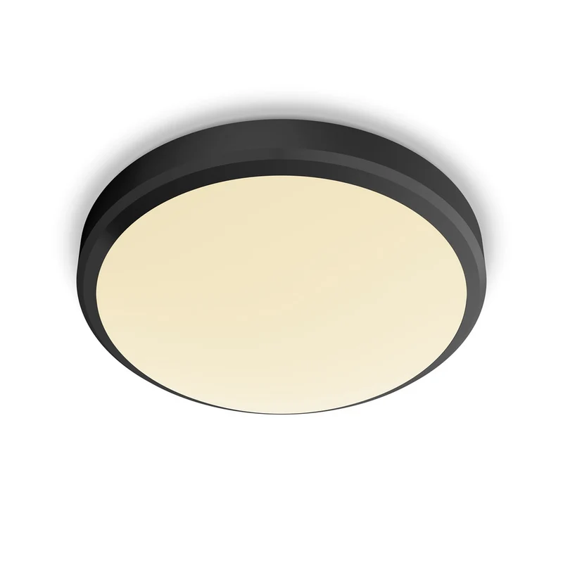 Philips Plafondlamp Doris CL257 Zwart Rond 6W IP44 Ø22cm