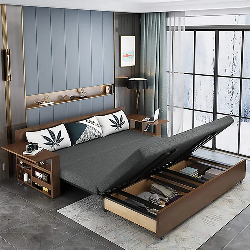 Desk Compact Multifunctional Wooden Minimalist Sofa Bed