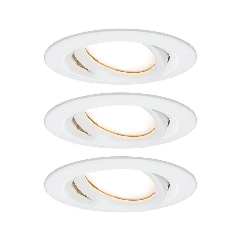 Paulmann Inbouwspot Nova Plus Mat Wit Rond 6W Dimbaar Kantelbaar IP65 3st