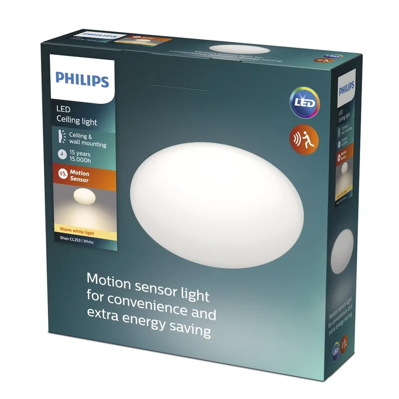 Philips Plafondlamp Shan CL253 Wit Rond 12W IP20 Sensor Ø26cm
