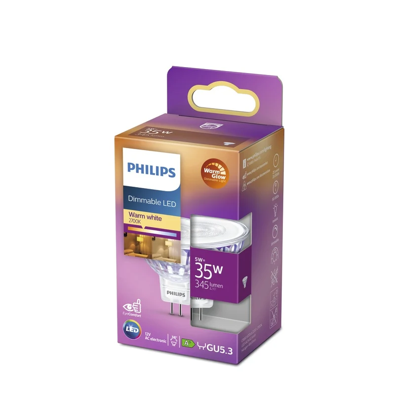 Philips LED Spot 35W GU5.3 Warmwit Dimbaar