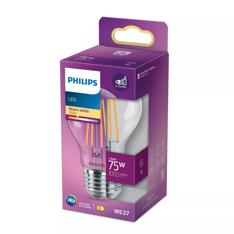 Philips Led Lamp Classic 75W A60 E27 WW CL ND 1PFSRT4