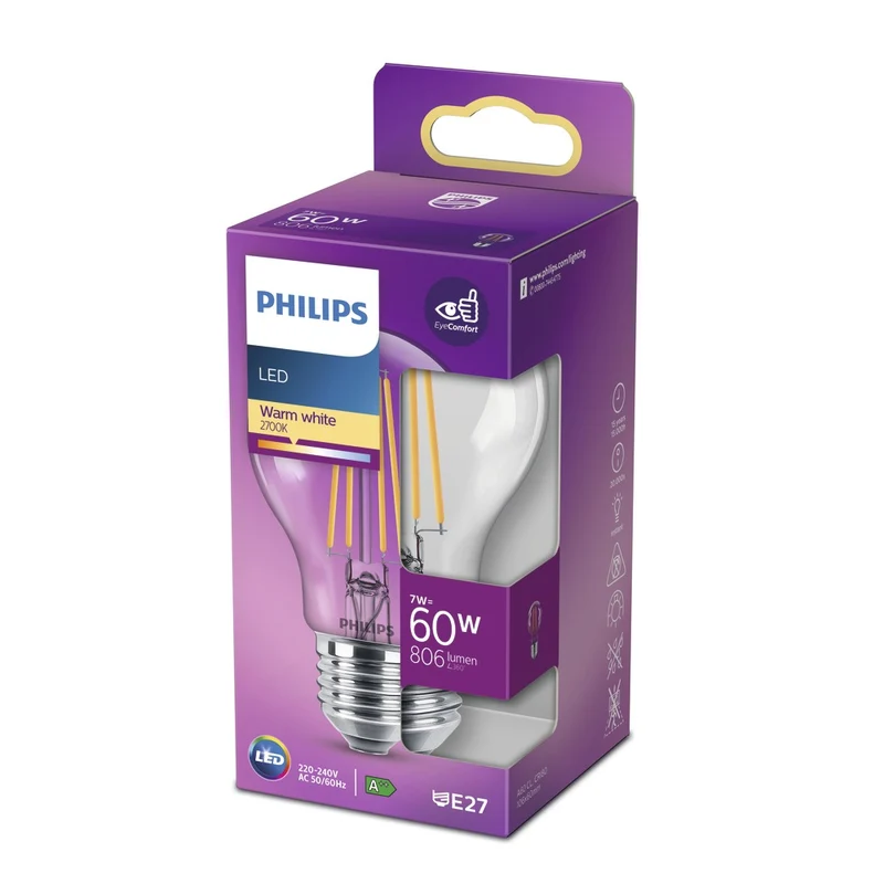 Philips LED Lamp Peer 60W E27 Warmwit Helder