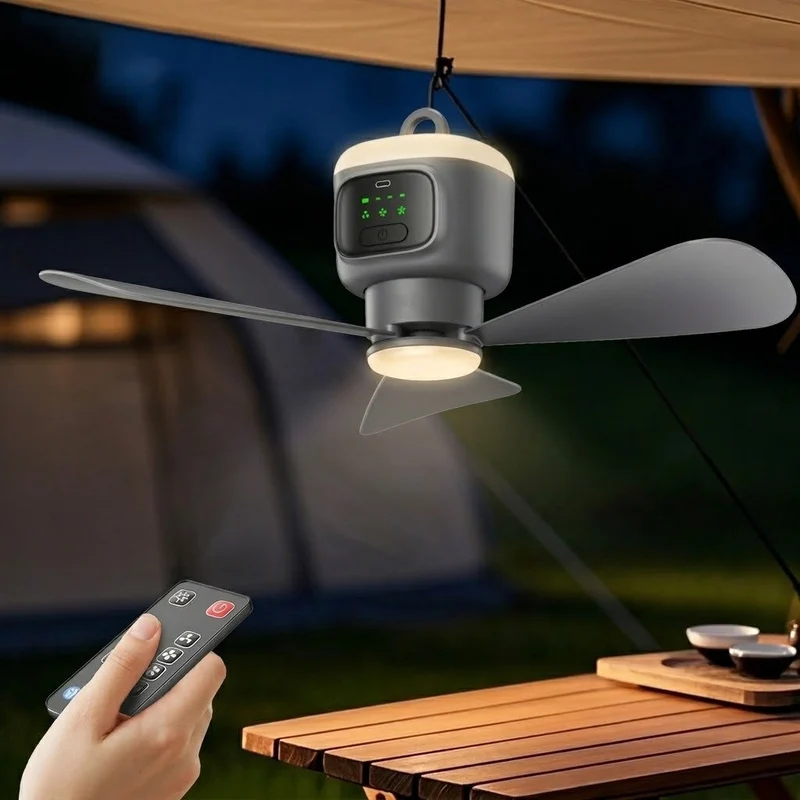 Home Cool Portable Rechargeable RC Hanging Fan Lamp