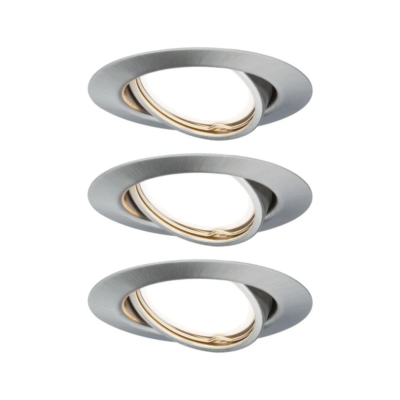 Paulmann Inbouwspot EBL Base Geborsteld RVS Rond 5W Kantelbaar 3st