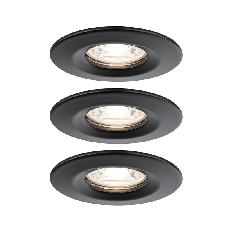 Paulmann Inbouwspot Nova Mini Mat Zwart Rond 4W IP44 3st