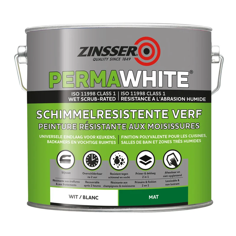 Zinsser Muurverf Perma-White Mat Wit 2,5L