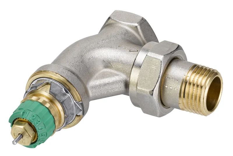 RA-DV Radiatorafsluiter Thermost Drukonafhank 1/2 En DN15 Haaks