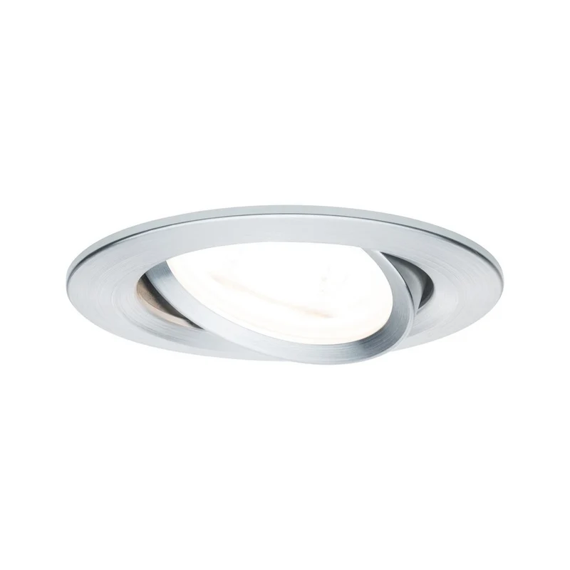 Paulmann Inbouwspot Nova Geborsteld Aluminium Rond 6,5W 3-Stap Dimbaar Kantelbaar
