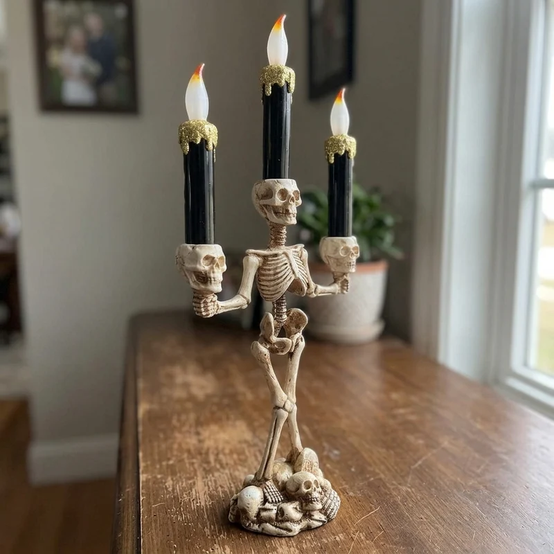 Scary Skeleton Halloween Candle Lights