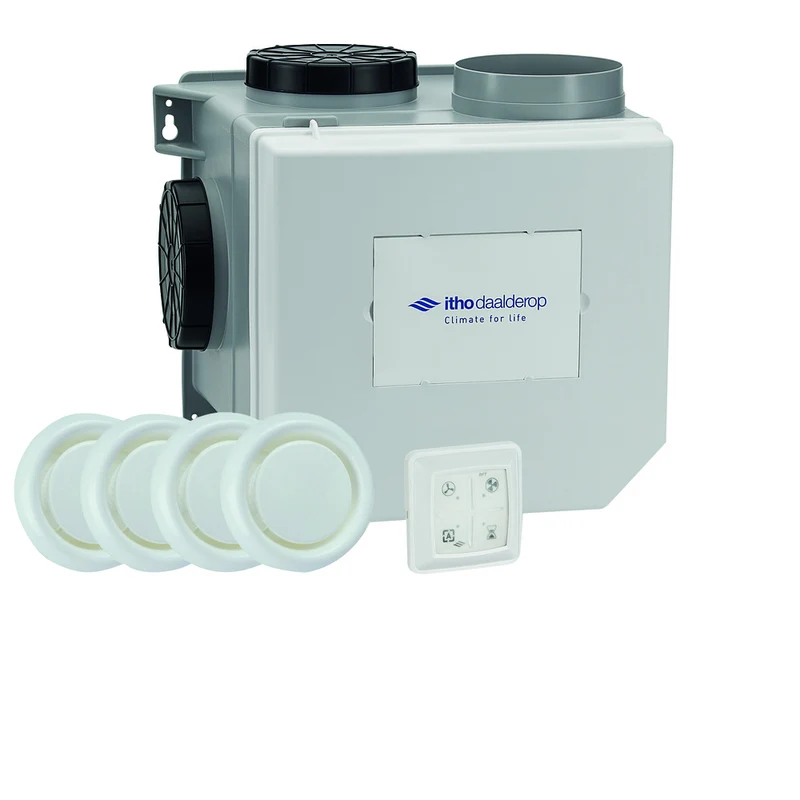 Itho Daalderop Woonhuisventilator Incl RV-Sensor Inside, RFT Autobediening En 4 Ventielen