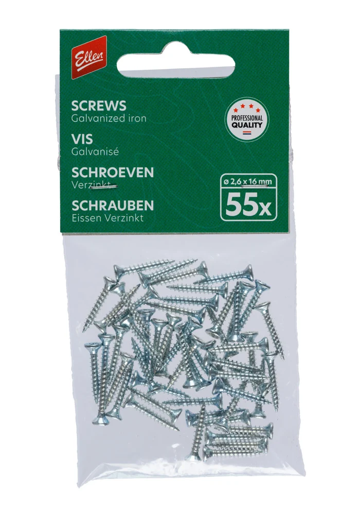 Ellen Zakje Schroeven Verzinkt 16x2,6mm 55stuks