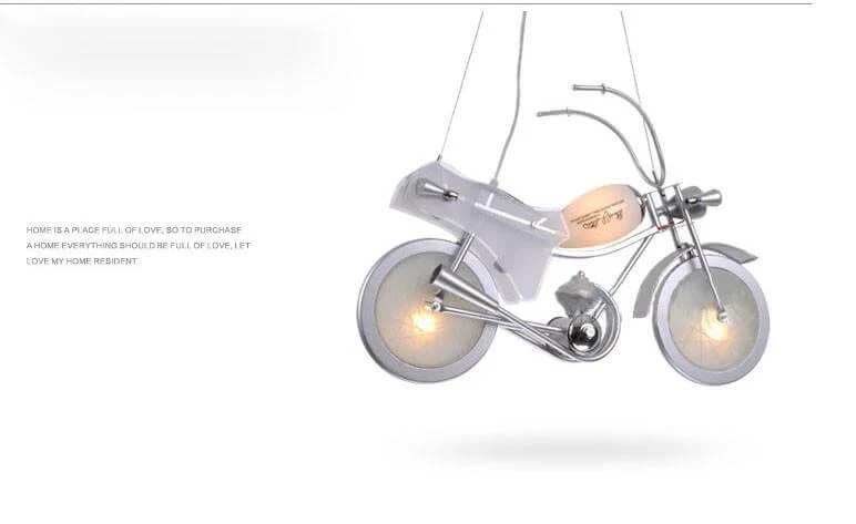 Modern Aluminum Glass Motorcycle Chandelier
